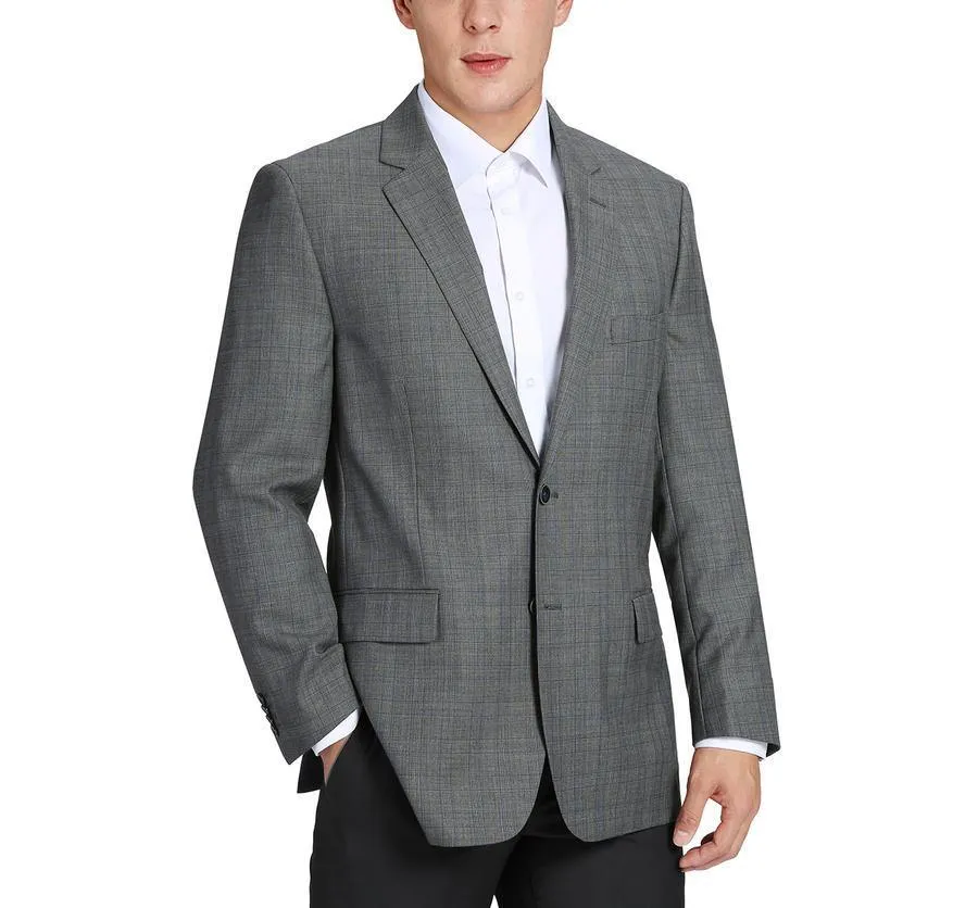Renoir Men's Classic Fit Plaid Blazer Wool Sport Coat