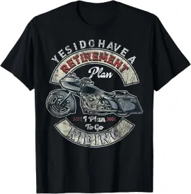 Retirement Plan To Go Riding Gift Motorcycle Riders Biker T-Shirt