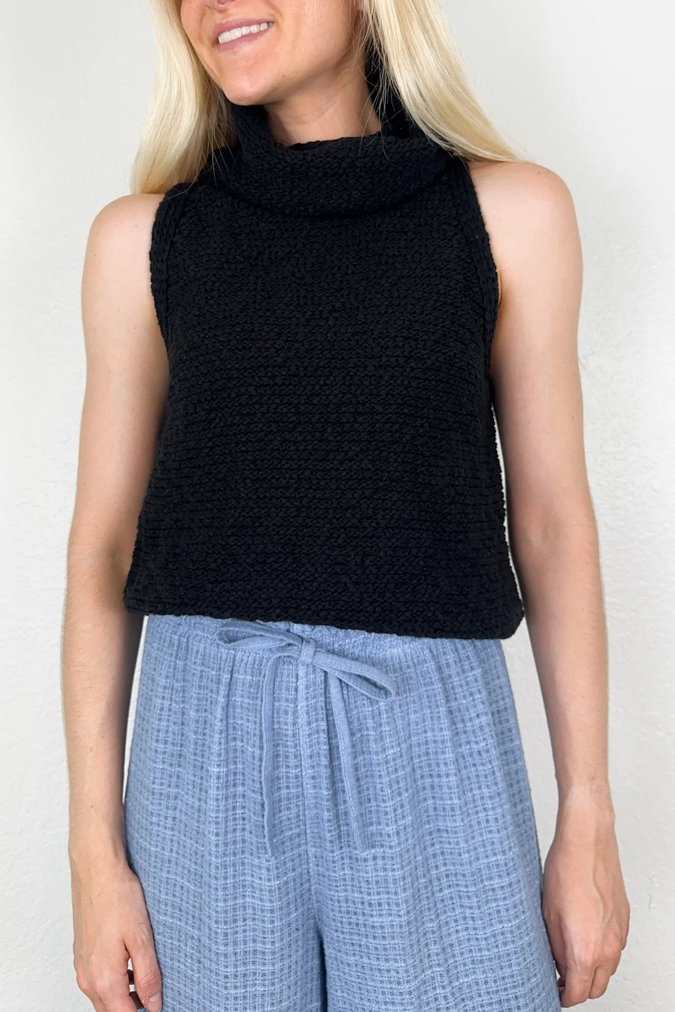 Selma Mock Neck Knit Sweater Top