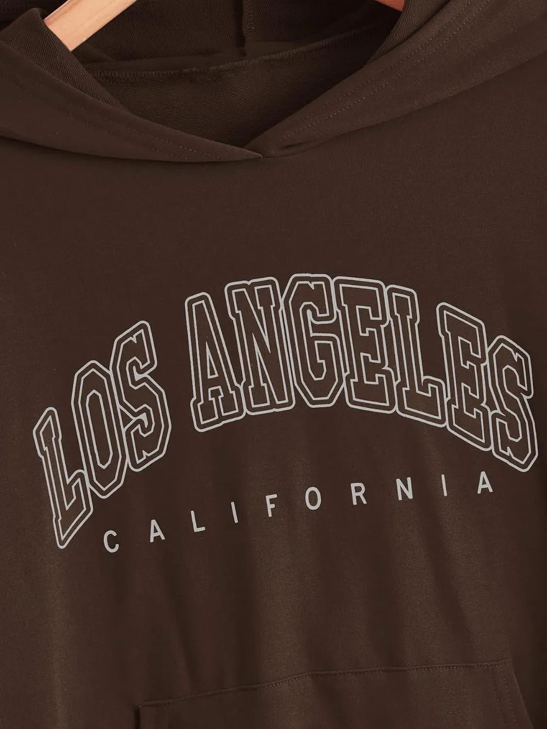 SHENHE Girl's Casual Fashion Los Angeles Hoodie Graphic Long Sleeve Hooded Sweatshirt