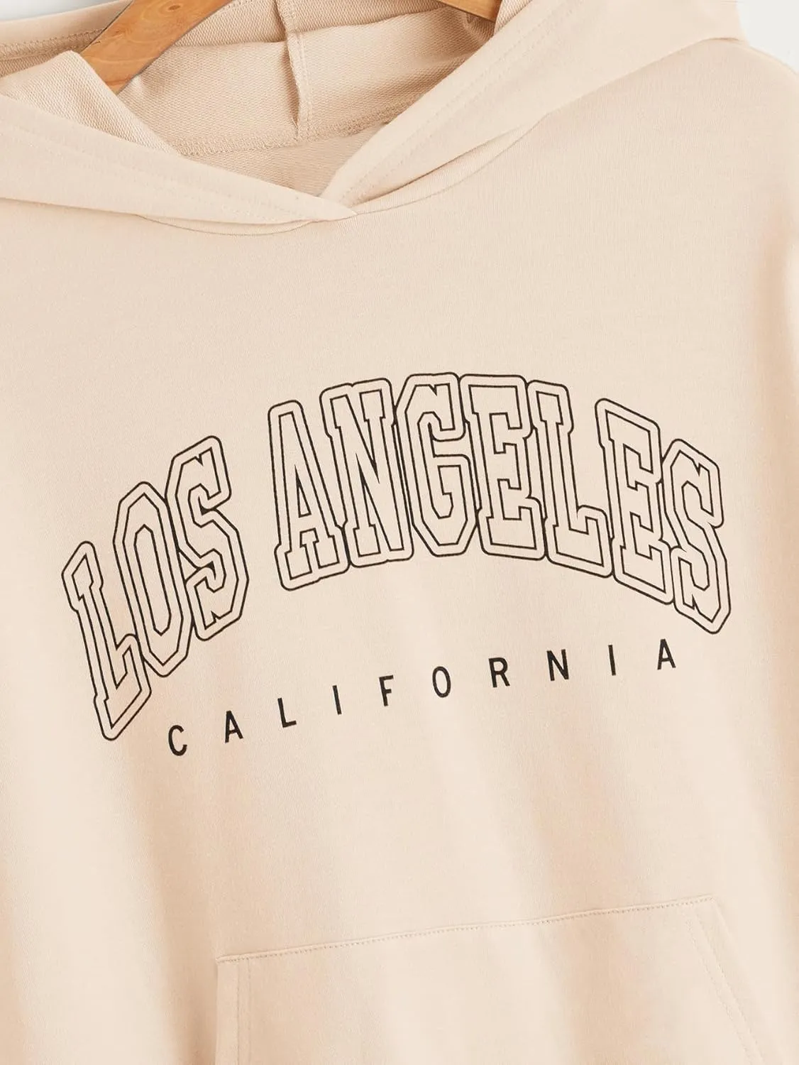 SHENHE Girl's Casual Fashion Los Angeles Hoodie Graphic Long Sleeve Hooded Sweatshirt