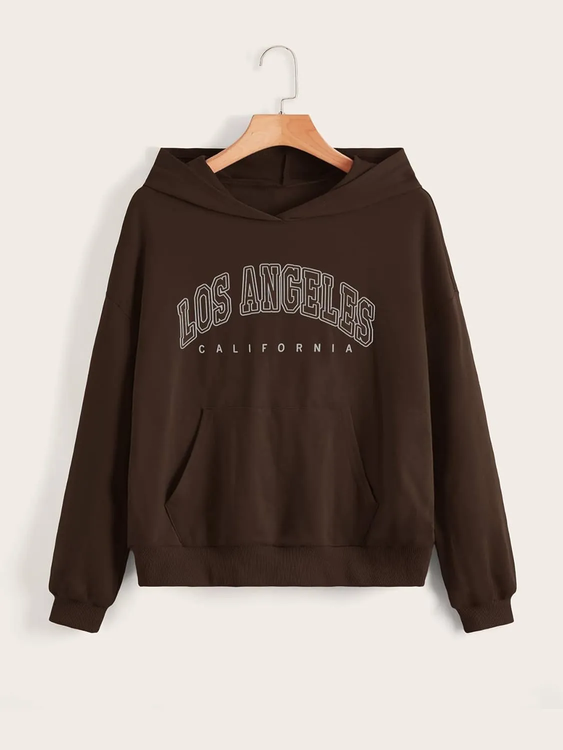 SHENHE Girl's Casual Fashion Los Angeles Hoodie Graphic Long Sleeve Hooded Sweatshirt