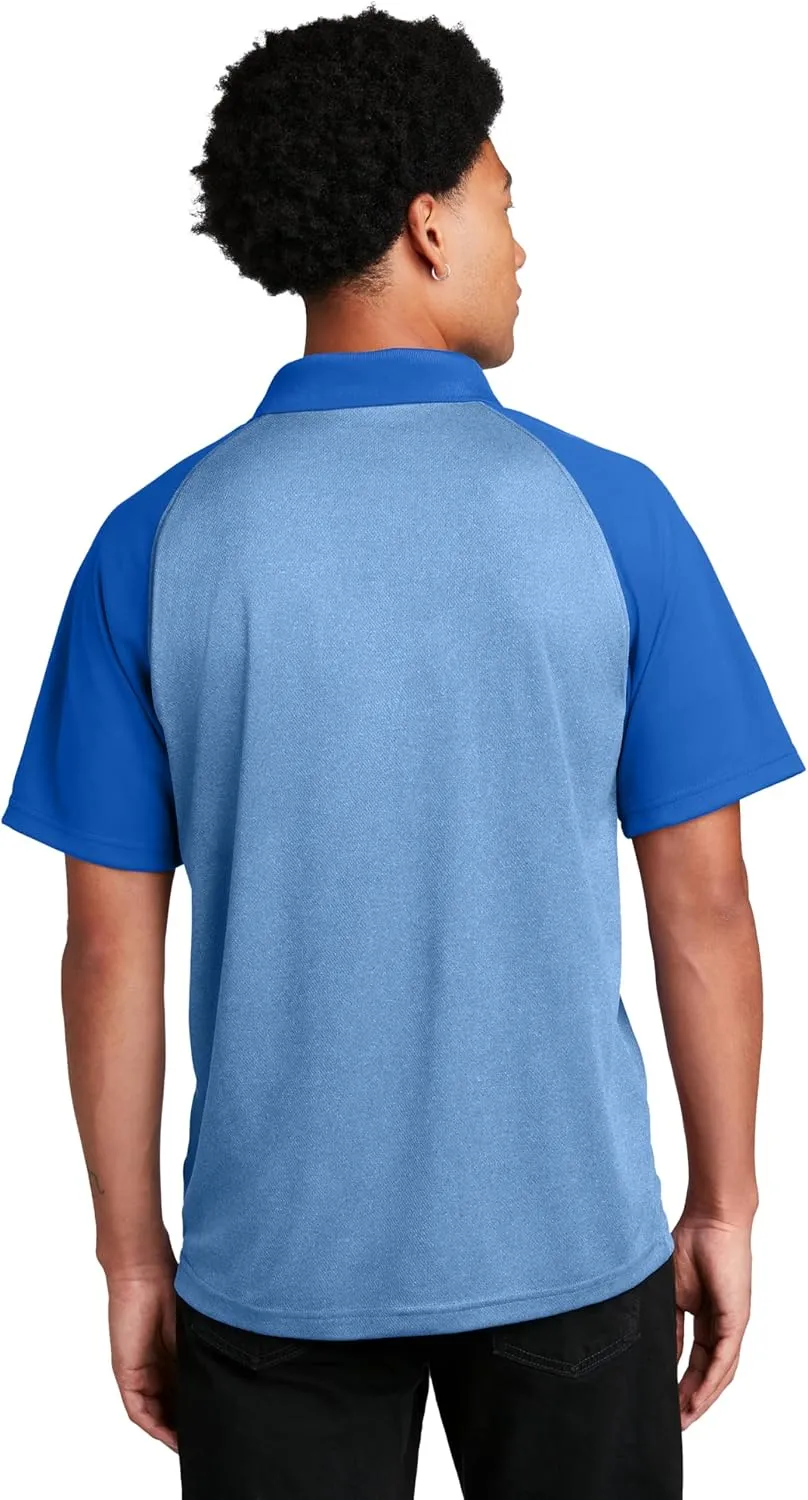 SPORT-TEK PosiCharge RacerMesh Raglan Heather Block Polo ST641
