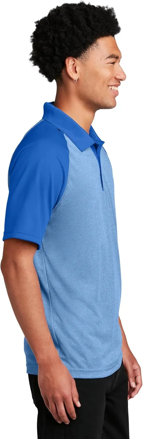 SPORT-TEK PosiCharge RacerMesh Raglan Heather Block Polo ST641