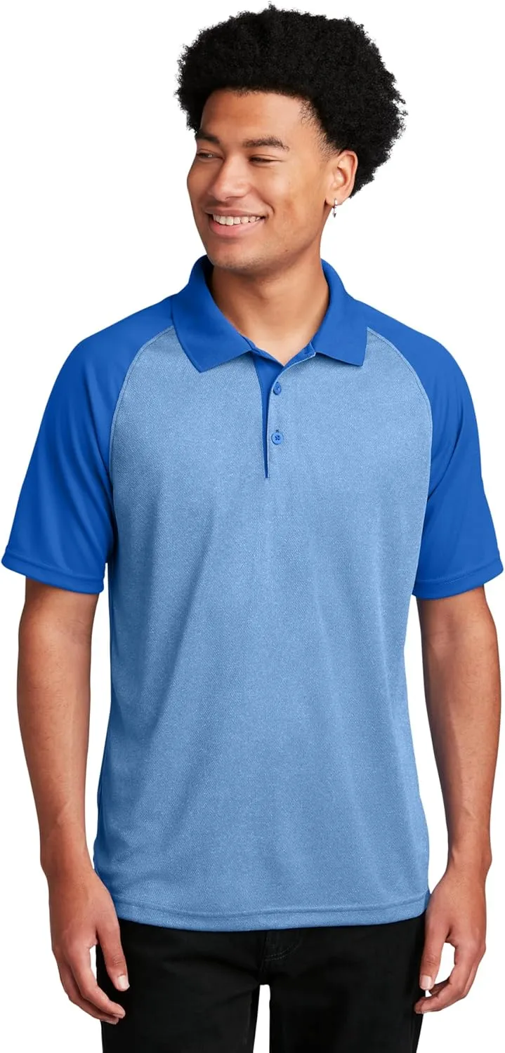 SPORT-TEK PosiCharge RacerMesh Raglan Heather Block Polo ST641
