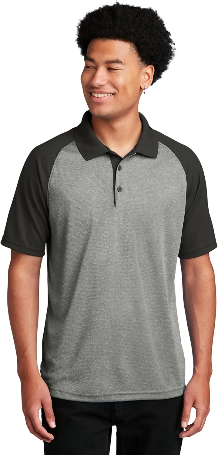 SPORT-TEK PosiCharge RacerMesh Raglan Heather Block Polo ST641