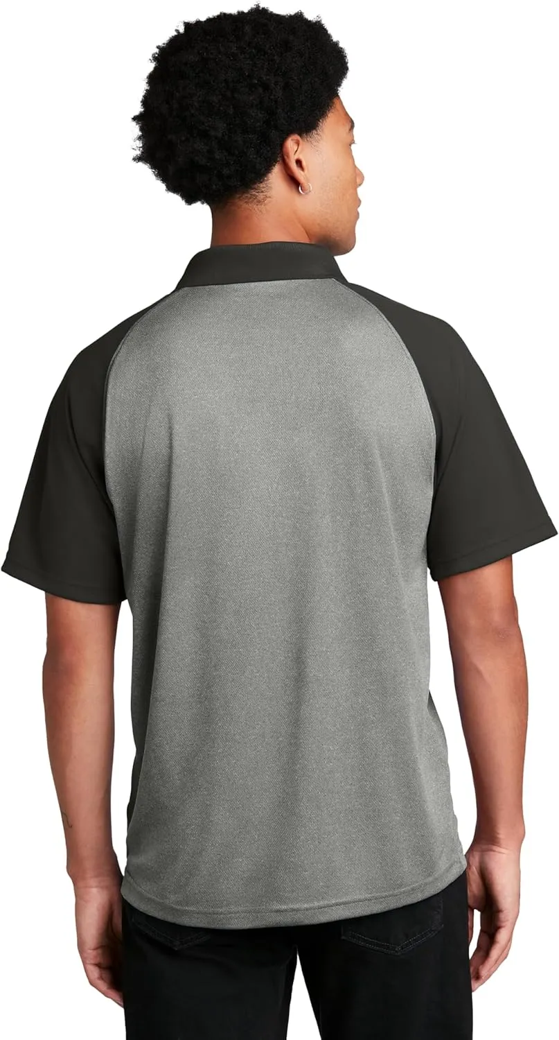 SPORT-TEK PosiCharge RacerMesh Raglan Heather Block Polo ST641