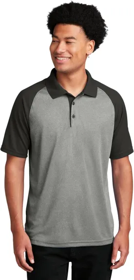 SPORT-TEK PosiCharge RacerMesh Raglan Heather Block Polo ST641