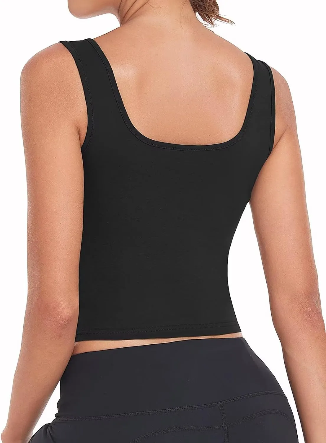 Sports Crop Tank Tops for Women Cropped Workout Tops Racerback Running Yoga Tanks Cotton Sleeveless Gym Shirts 3 Pack