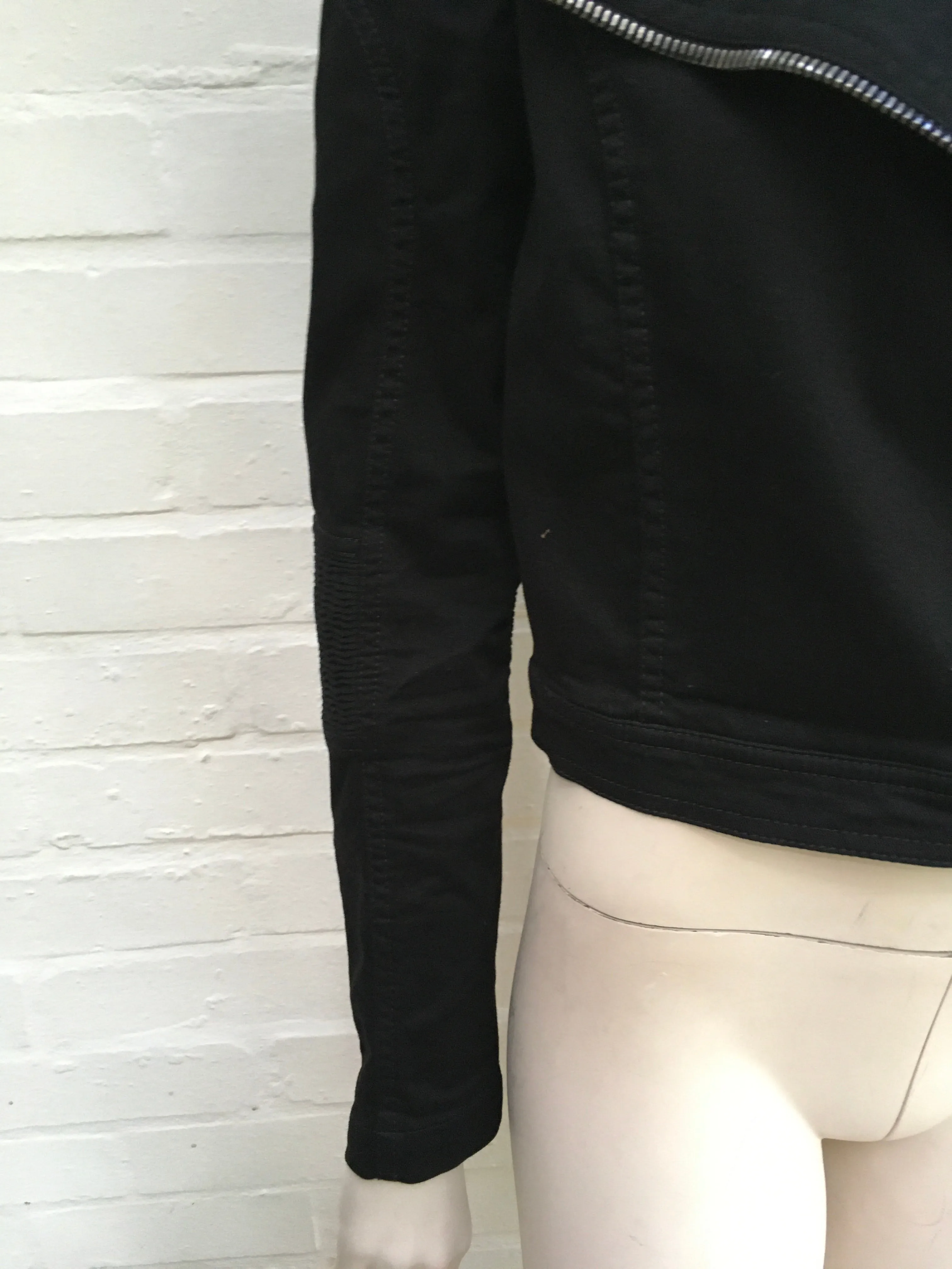 Stella McCartney Biker Denim Jeans Black Jacket Size I 42 UK 10 US 6 ladies