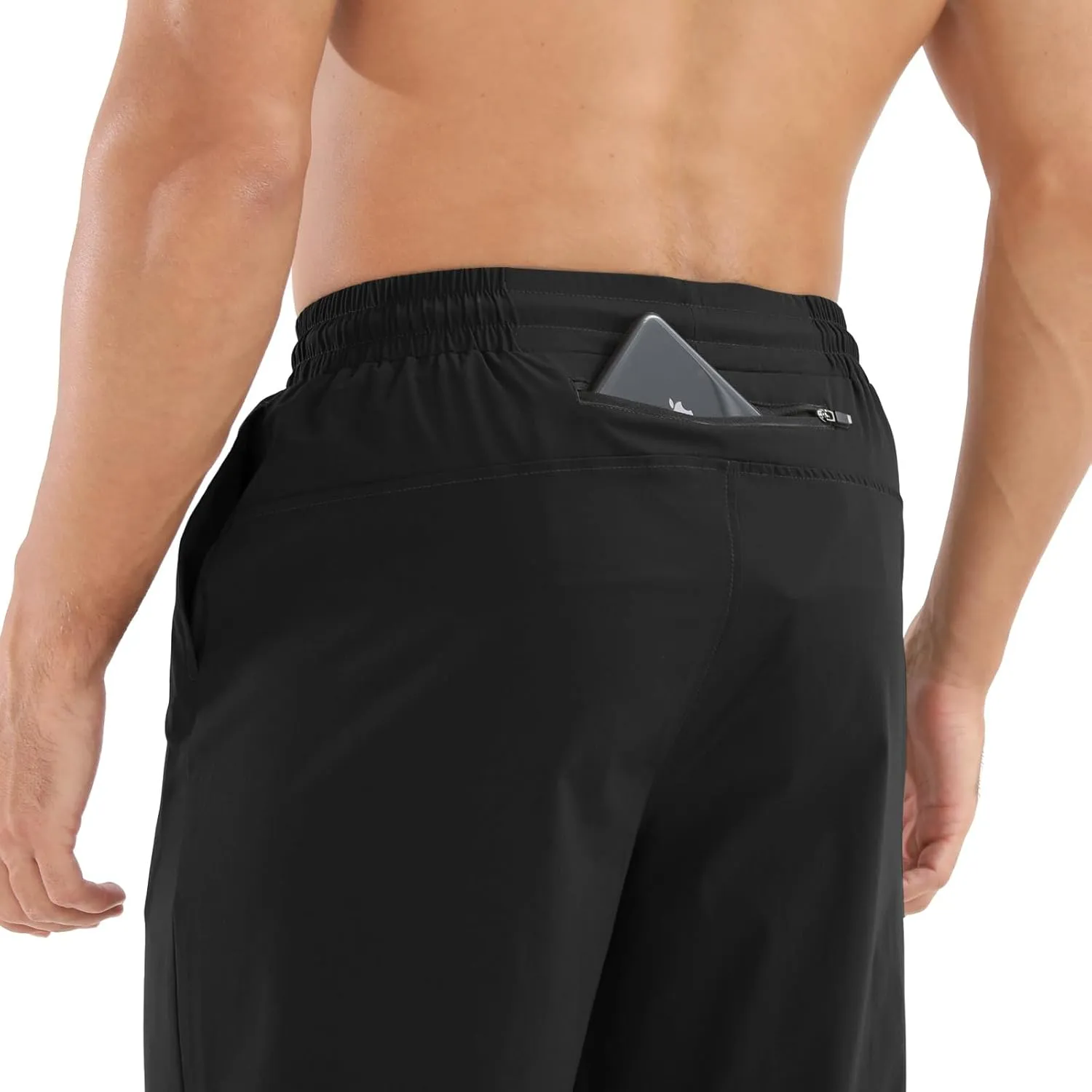 Surenow Mens Athletic Lightweight Workout Sweatpants Multiple Pockets Gym Quick-Drying Joggers Tapered Fit Training Pants