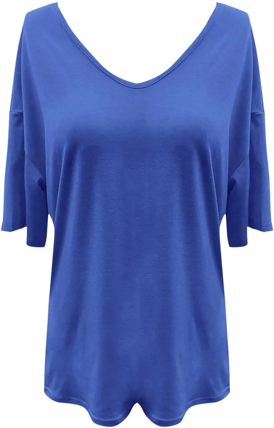 Tranquilm T Shirts, Tranquilm Women's Solid Color V-Neck Casual 2025 Summer Short Sleeve Loose Fit Tees Casual Tops