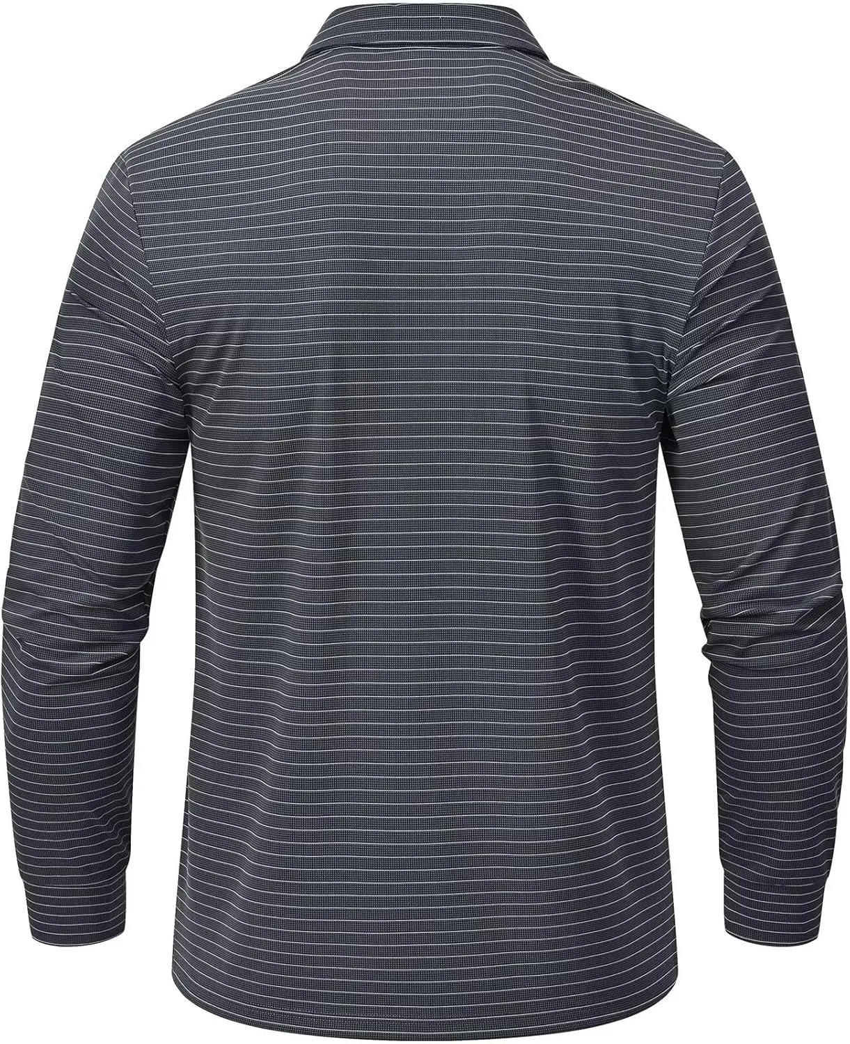 Tyhengta Men's Striped Shirt Long Sleeve Golf Polo Shirts