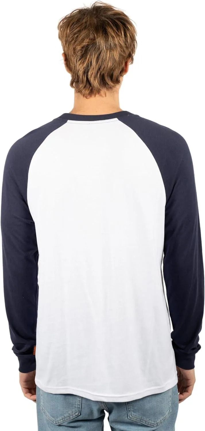 Ultra Game NFL Official Adults Super Soft Raglan Baseball Long Sleeve T-Shirt - Unisex, Chicago Bears, White|Chicago Bears