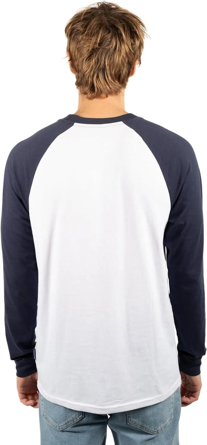 Ultra Game NFL Official Adults Super Soft Raglan Baseball Long Sleeve T-Shirt - Unisex, New England Patriots, White|New England Patriots