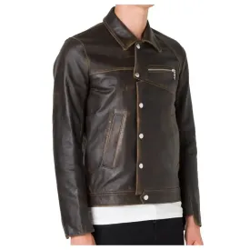 Vintage Cracker Biker Leather Jacket – Classic & Bold