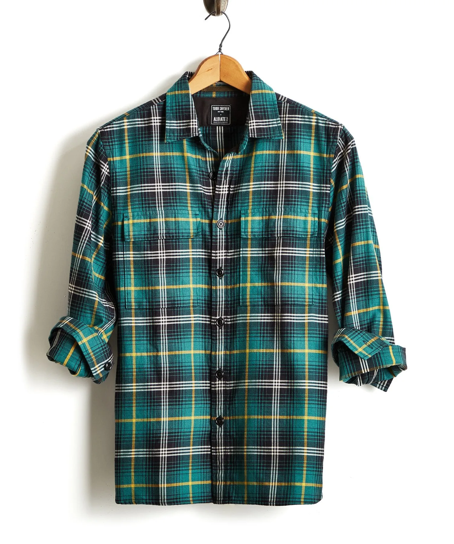 Vintage Plaid Shirt Jacket in Green