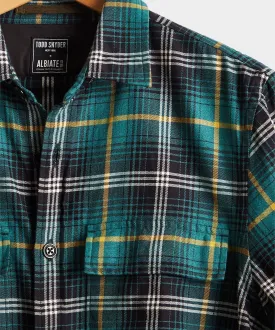 Vintage Plaid Shirt Jacket in Green
