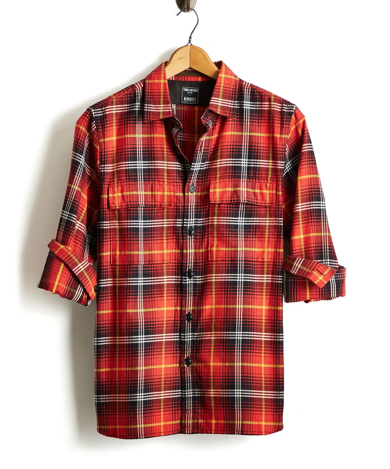 Vintage Plaid Shirt Jacket in Red
