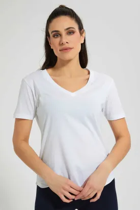 White Organic V-Neck T-Shirt