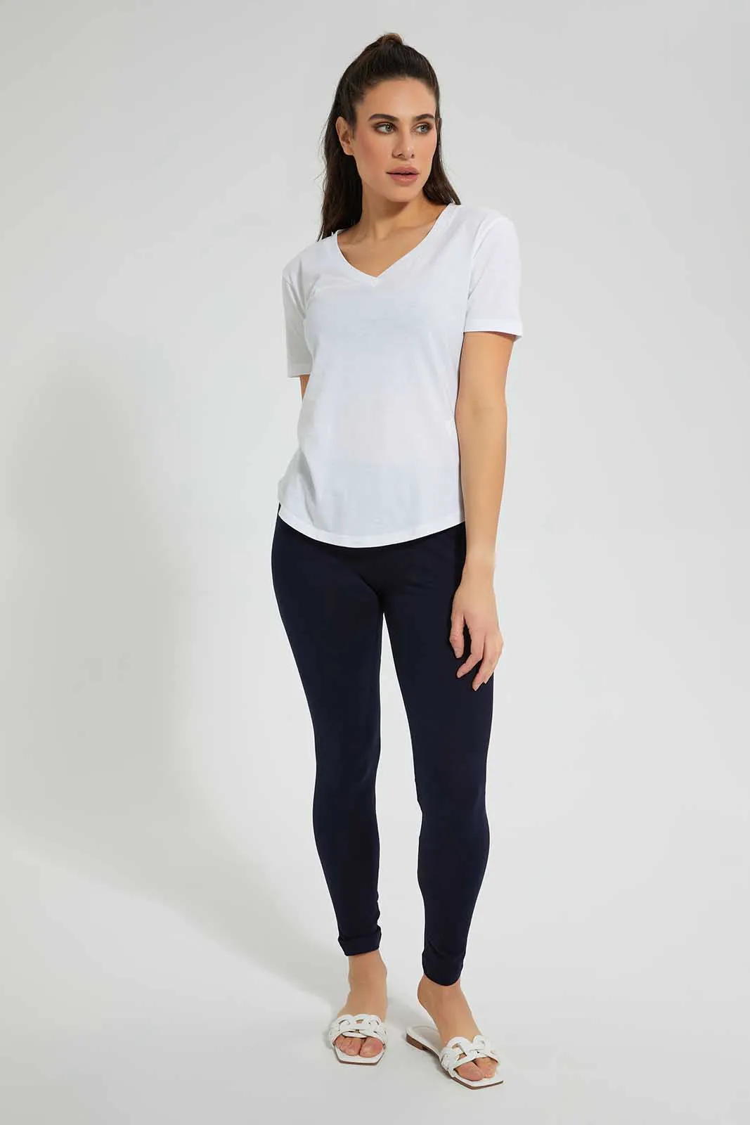 White Organic V-Neck T-Shirt