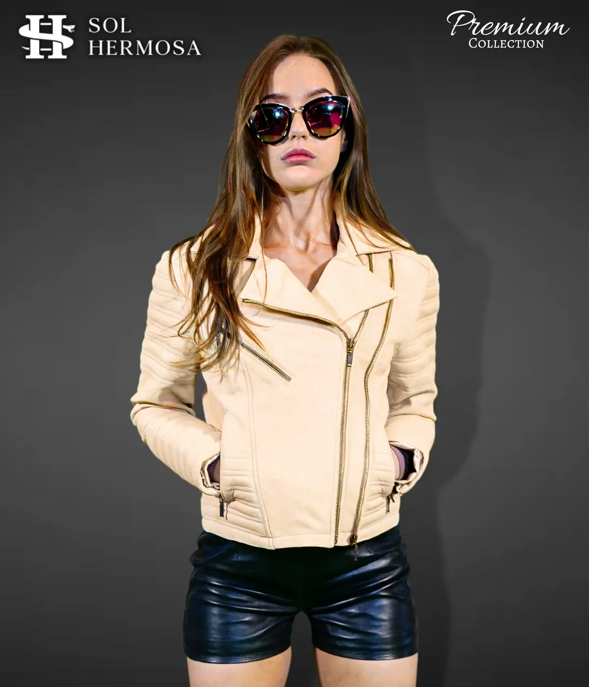 Women's Leather Biker Jacket - Nyx