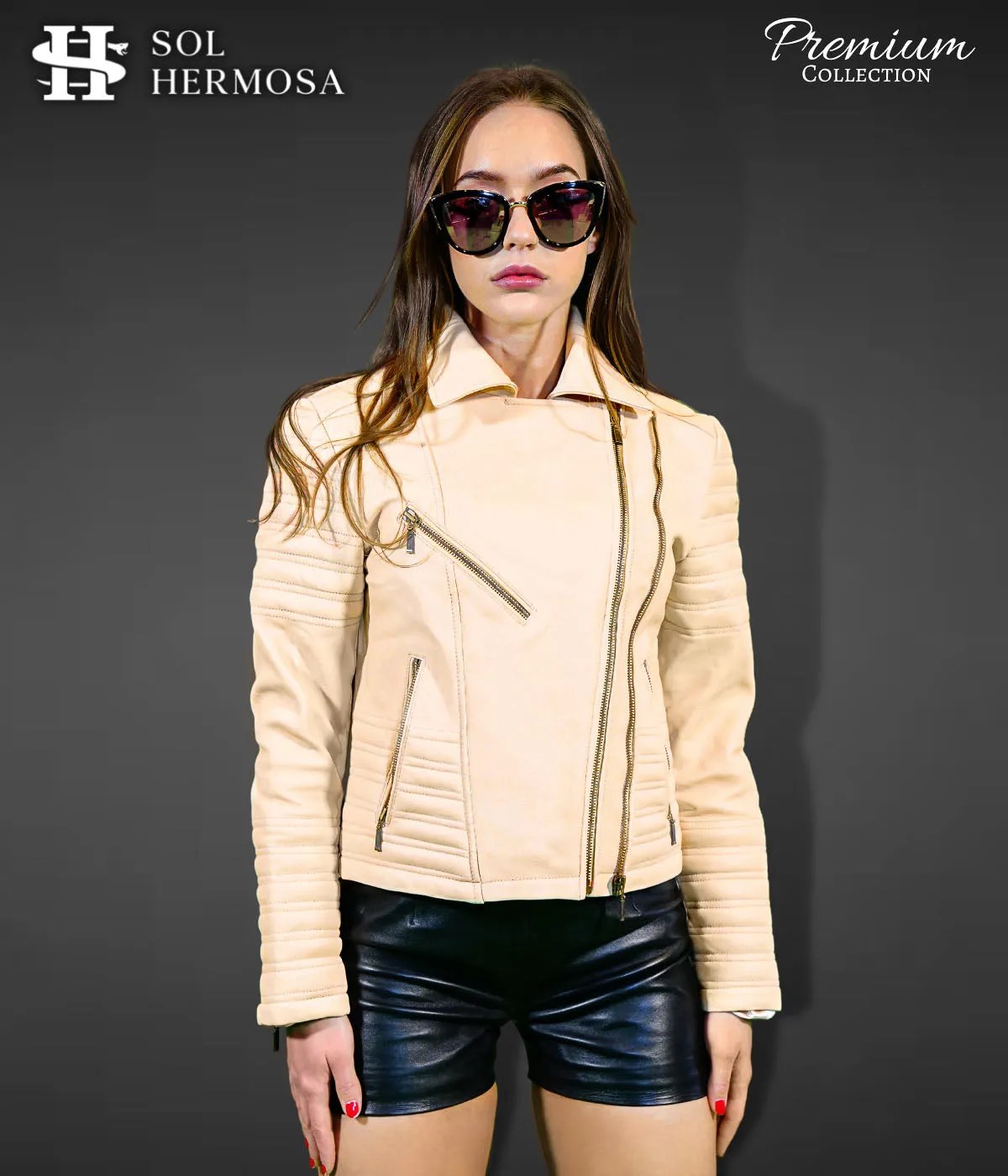 Women's Leather Biker Jacket - Nyx