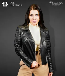 Women's Leather Biker Jacket - Nyx