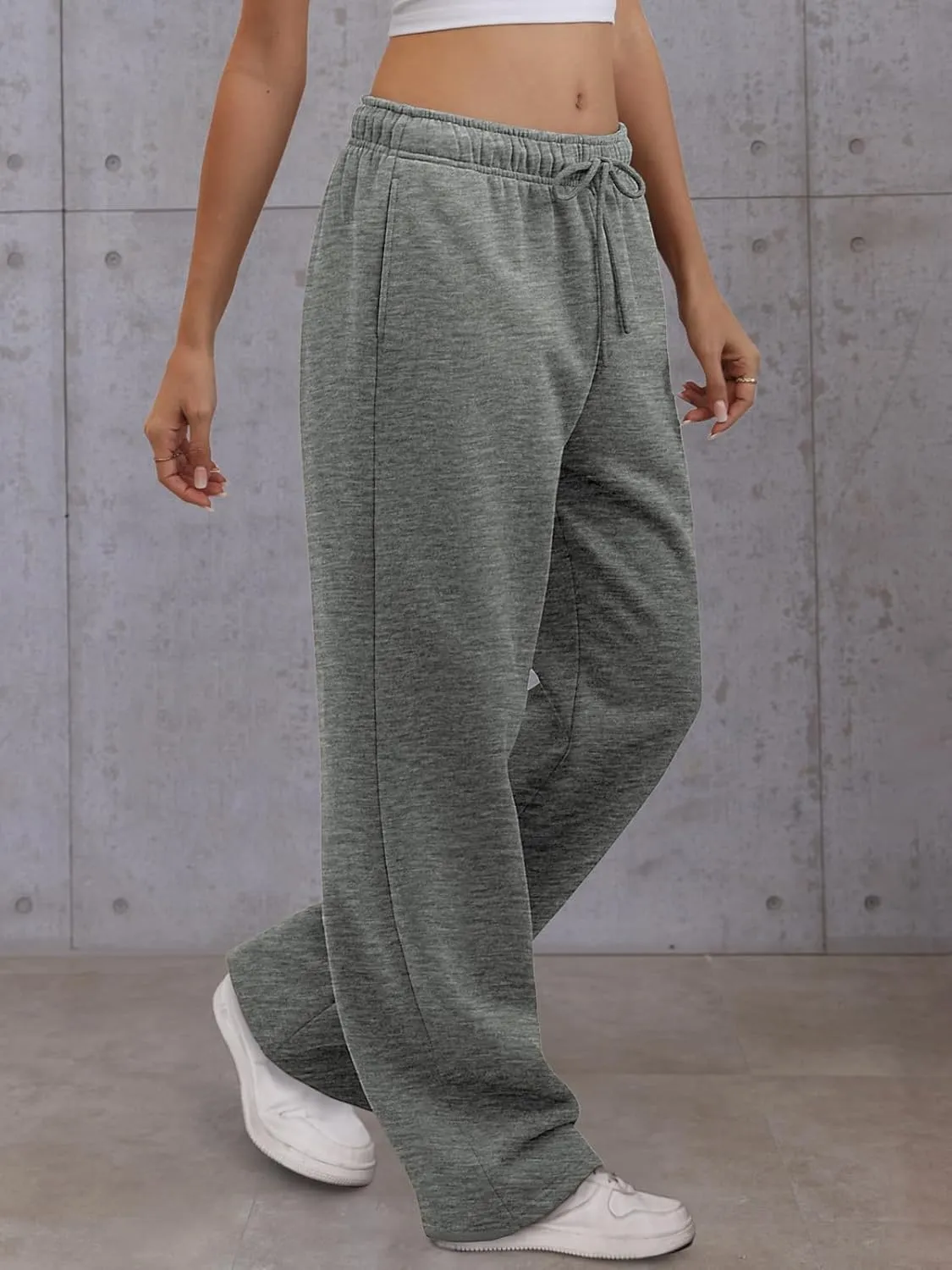 Womens Wide Leg Sweatpants High Waisted Baggy Lounge Pants Drawstring Fall Fashion Outfits 2025 Joggers