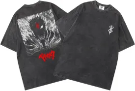 Y2K Tops Men's 90s Vintage Berserk Anime Graphic Shirts Summer Casual Tee Streetwear Harajuku Top Tshirt