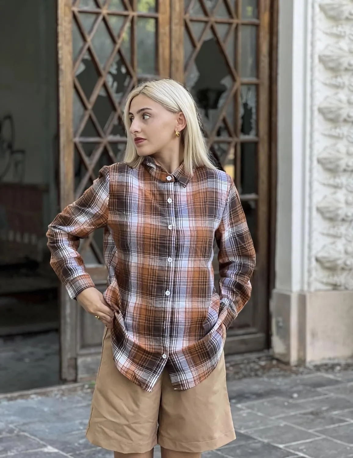 Zeagoo Flannel Shirt Women Button Down Long Sleeve Plaid Shirts Collared 2024 Casual Work Tops S-2Xl