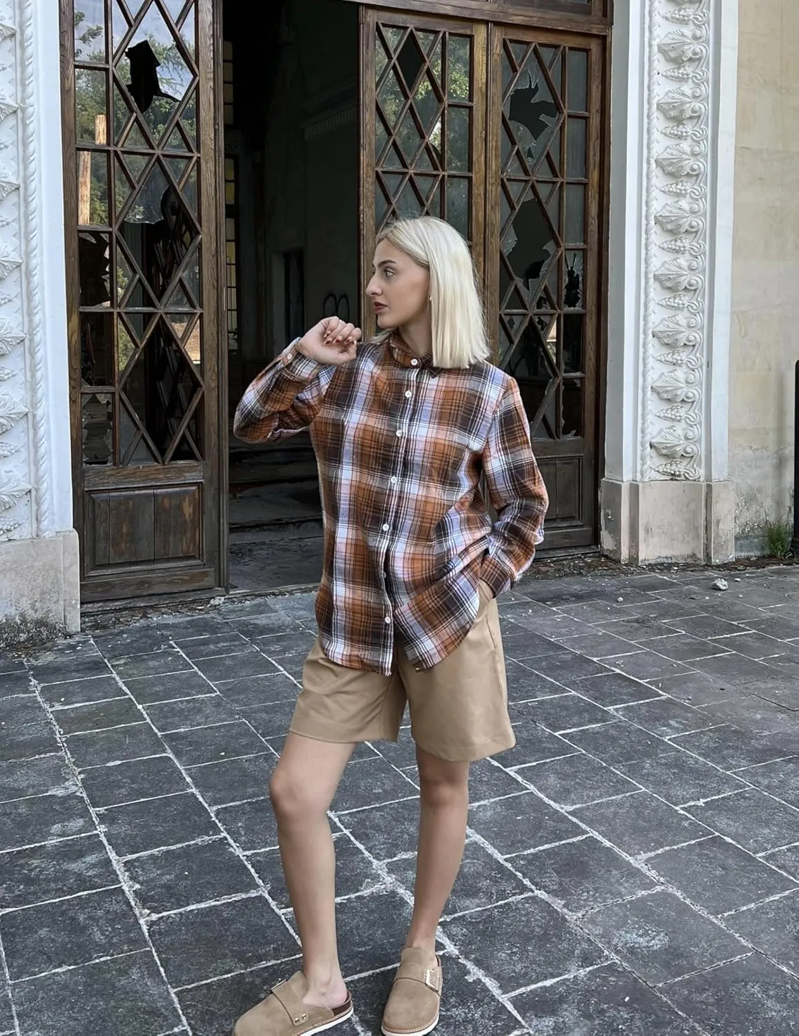 Zeagoo Flannel Shirt Women Button Down Long Sleeve Plaid Shirts Collared 2024 Casual Work Tops S-2Xl